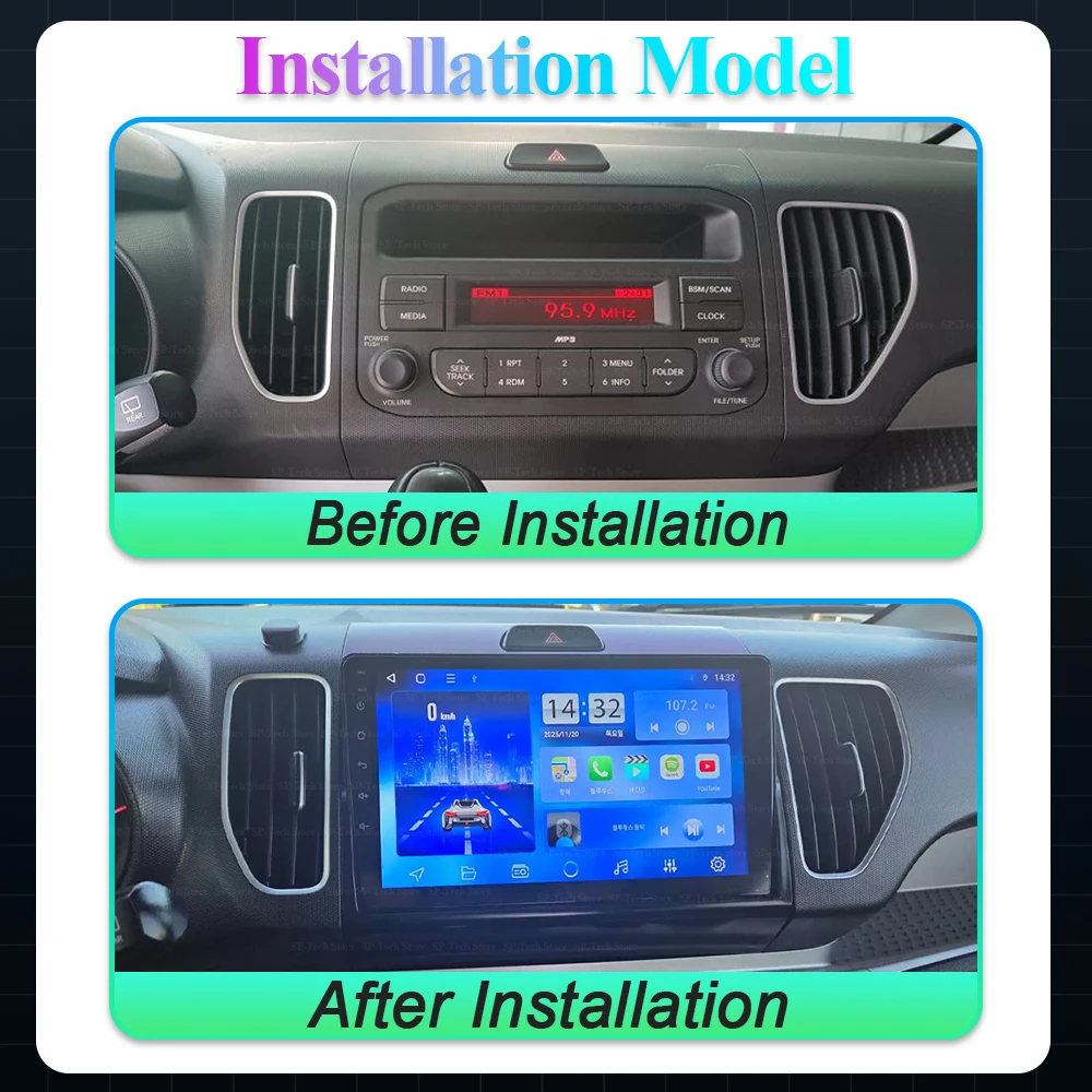 Android 16 For Kia Ray 2011-2017 Carplay Autoradio Multimediale Head Unit Navigazione Gps Video Player Screen 2din Rds 5g Wifi