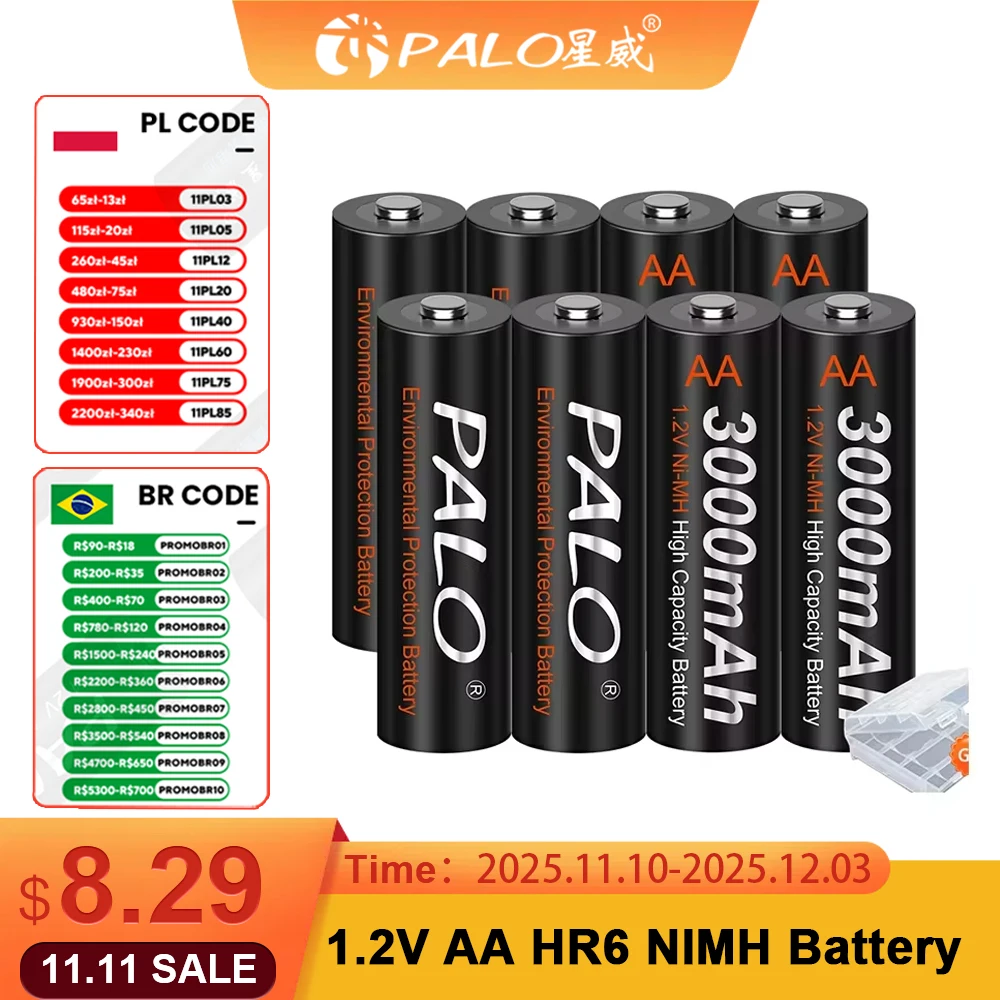 AA Rechargeable Batteries 4-16 pcs