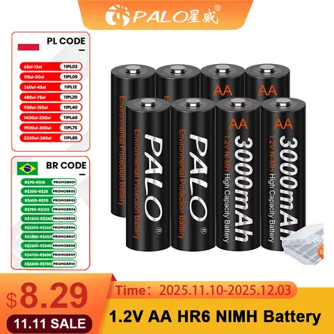 AA Rechargeable Batteries 4-16 pcs PALO