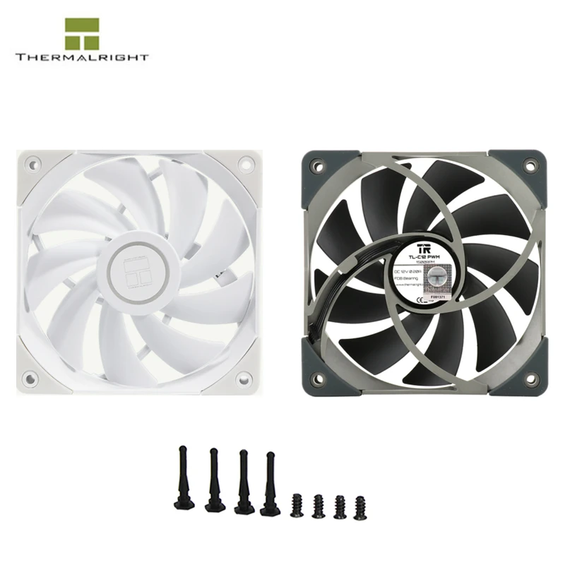 Thermalright PC Case PWM 120mm Fans,CPU Water cooling Cooler Radiator Fan No light,Black/White TL-C12