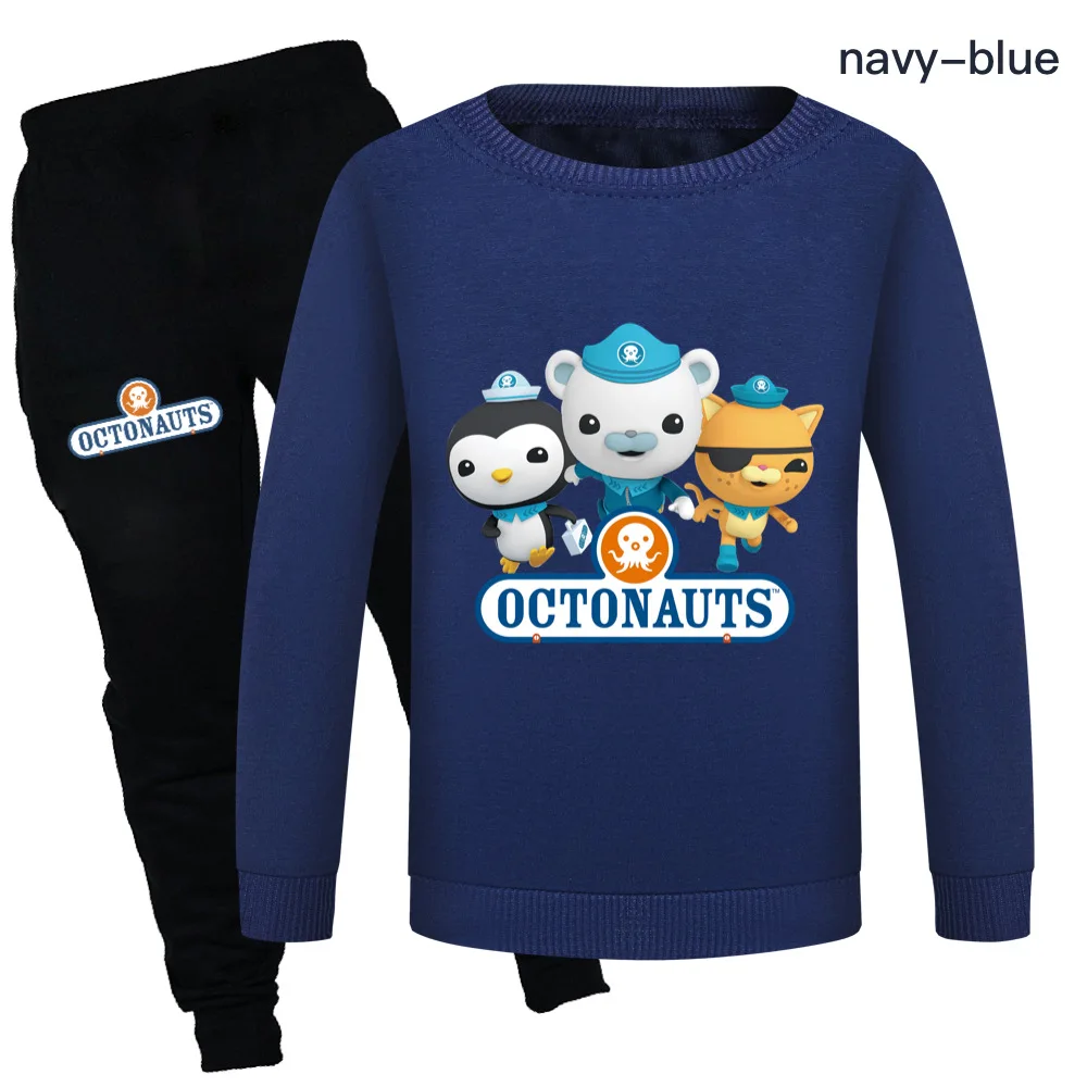 Fashion Kids Clothes Sets OCTONAUTS Casual Anime Cartoon Sportswear Children Sweatshirts Boys Girsl Pullover and Pants Outfits