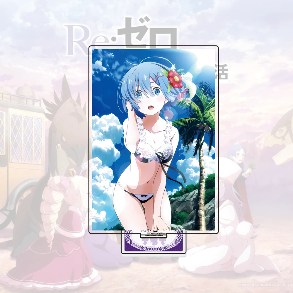 Re:Zero Starting Life in Another World Acrylic Standee –Subaru Natsuki, Emilia, Rem Character Figure, Anime Display Collectible