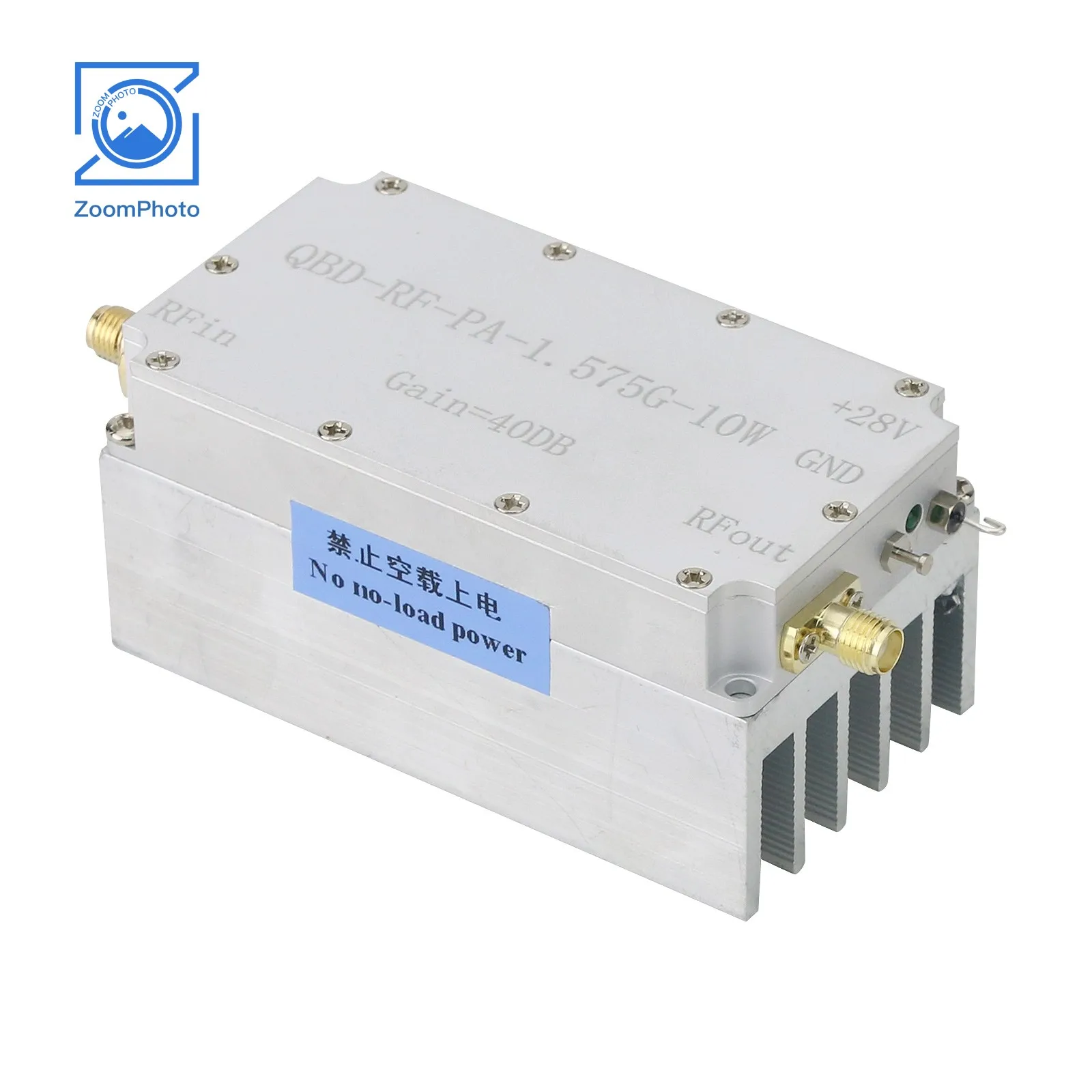 AMPLIFICADOR DE POTENCIA RF, QBD-RF-PA-1.575G-10W, 1,5-1,6 GHz, GPS Beidou, con disipador de calor