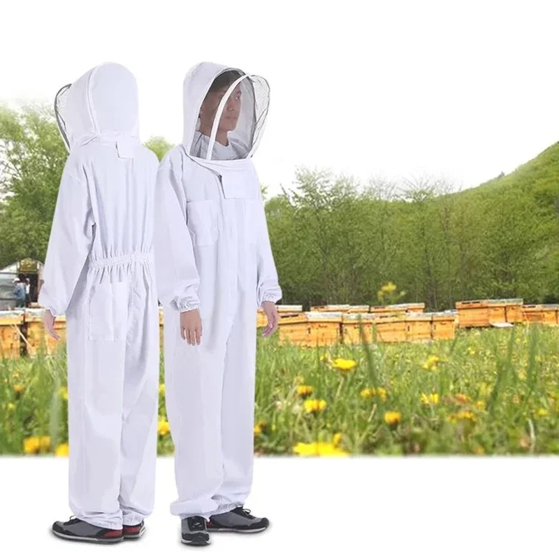 

Thin Cotton Beekeeper Bee Suit Smock Clothing White Safely Clothes Full Body Beekeeping Bee Keeping Suit