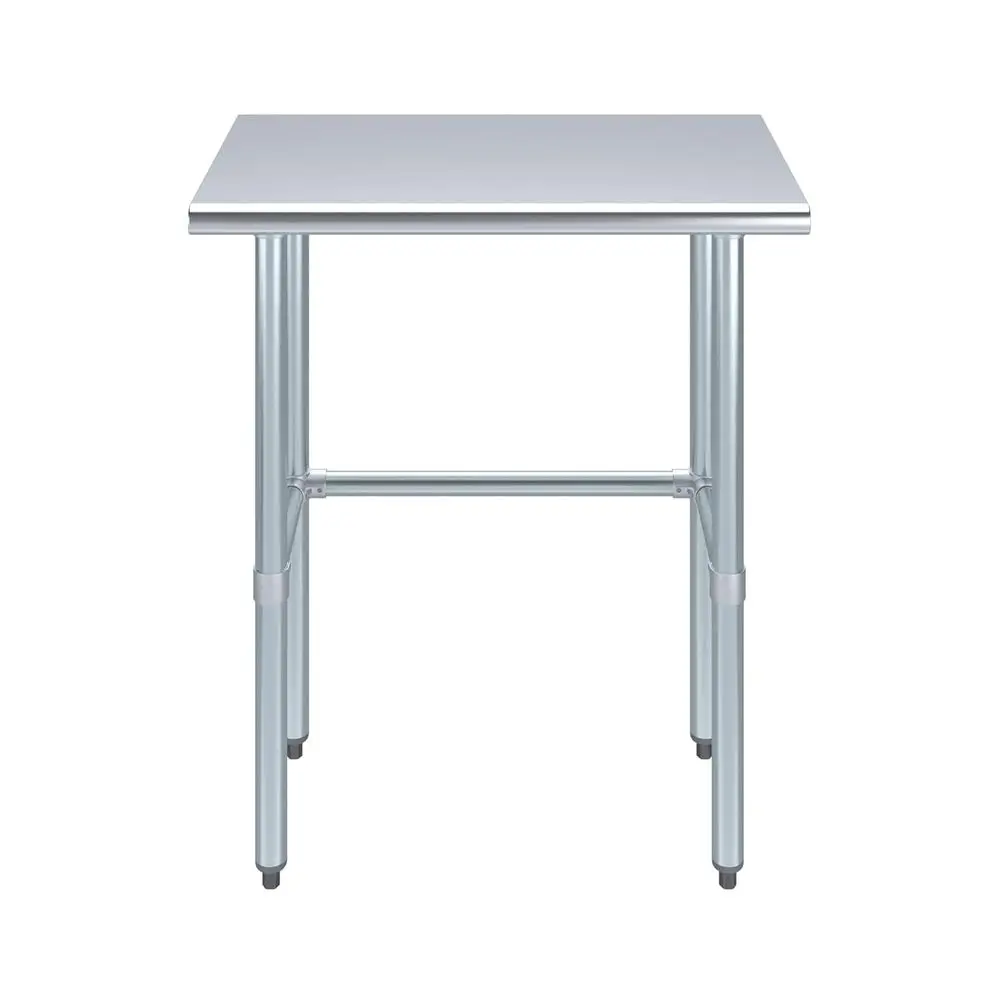 18 x 30 Stainless Steel Prep Table with Open Base - NSF Certified Kitchen Island for Food, Laundry, and Utility Use