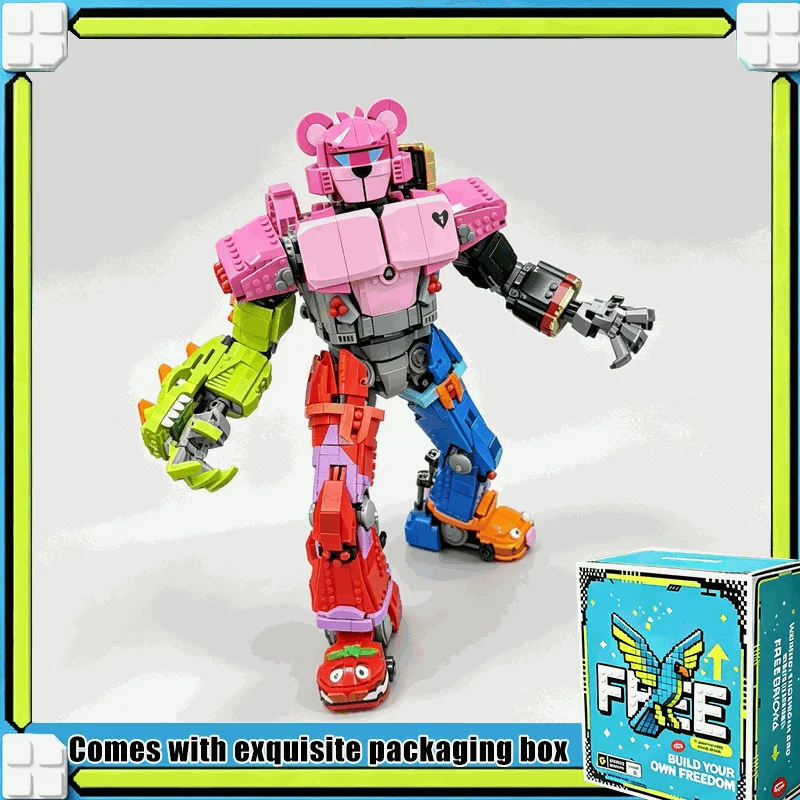 2836PCS Colorful Mecha Robot Warrior Model MOC Custom Building Blocks Creative Assembly Toy Collection Display Gift For Fans