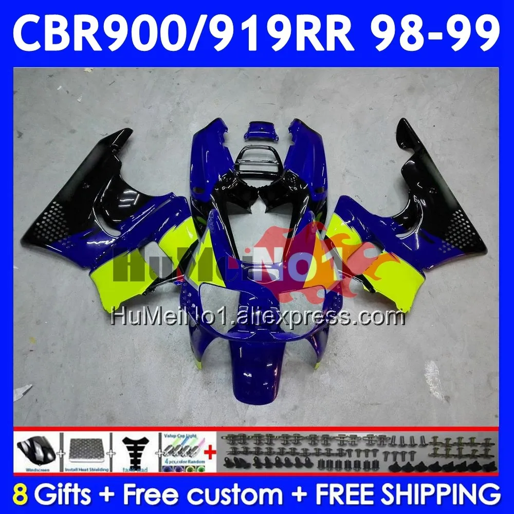 Body For HONDA CBR900RR CBR919RR 56No.7 CBR 919RR CBR900 RR CBR 919 RR CC 900RR 1998 1999 CBR919 RR 98 Blue green 99 Fairing