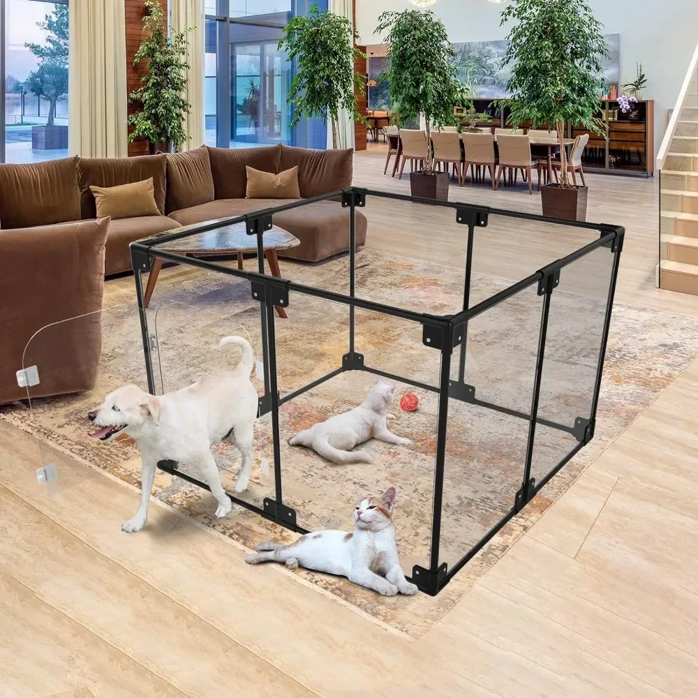 

z Pet Pen Pens for Dogs Crate Cage Kennel Dog Fence Clear Dog Playpen for Small Medium Dogs Puppy and Rabbit Indoor