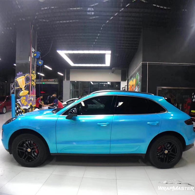 Sky Blue Stretchable Premium PET Car Wrap Auto Vinyl Removable Easy to Install Air Release 5x56ft