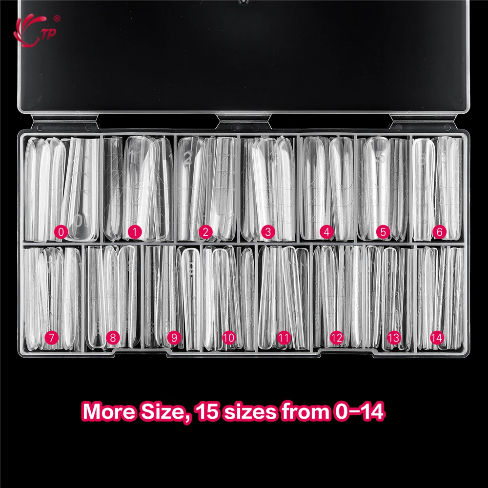 TP Dual Forms Nail Mold 150pcs/box Acrylic Nail Extension Poly Nail Gel Mold Full Cover Clear Nail Forms Manicure Tools 15 Sizes