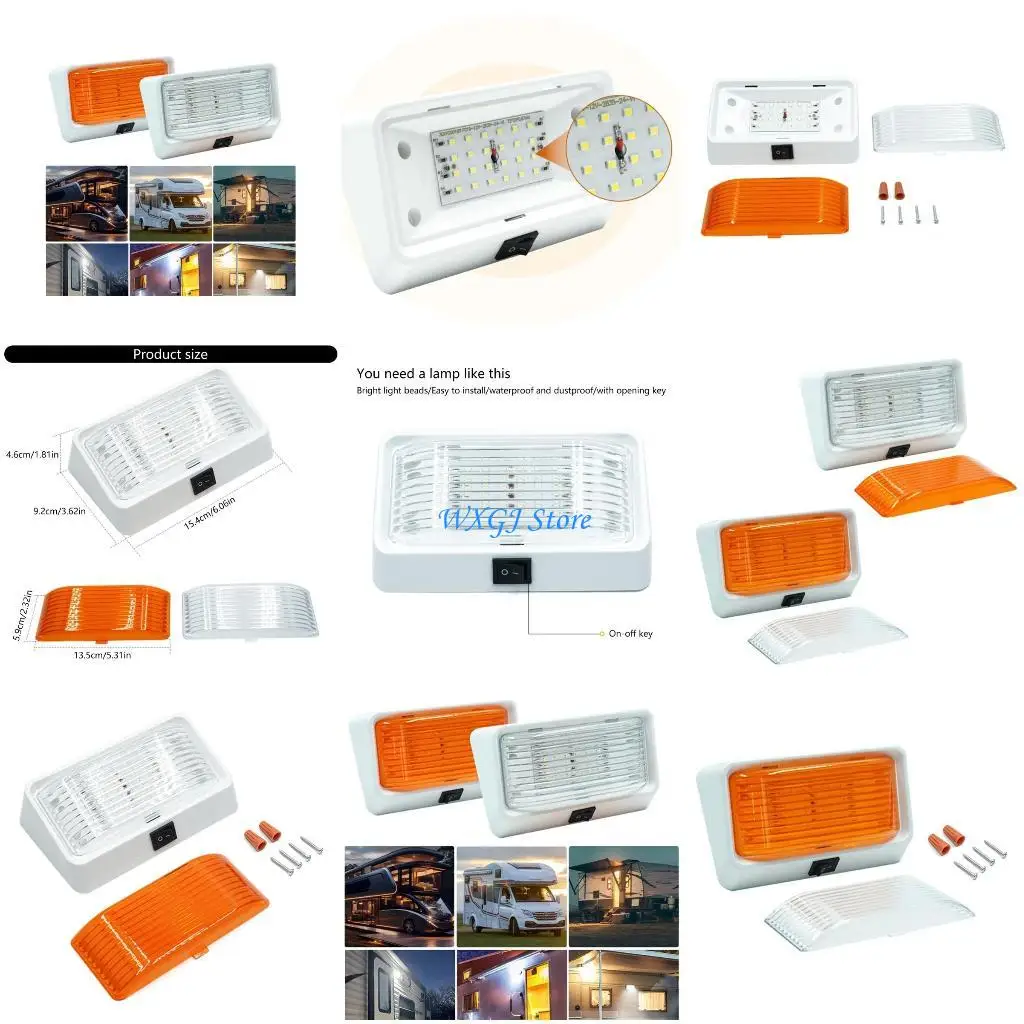 

37JE LED Porch Light For Motorhomes Trailer Campers 12V Power, Waterproof Outdoor Use