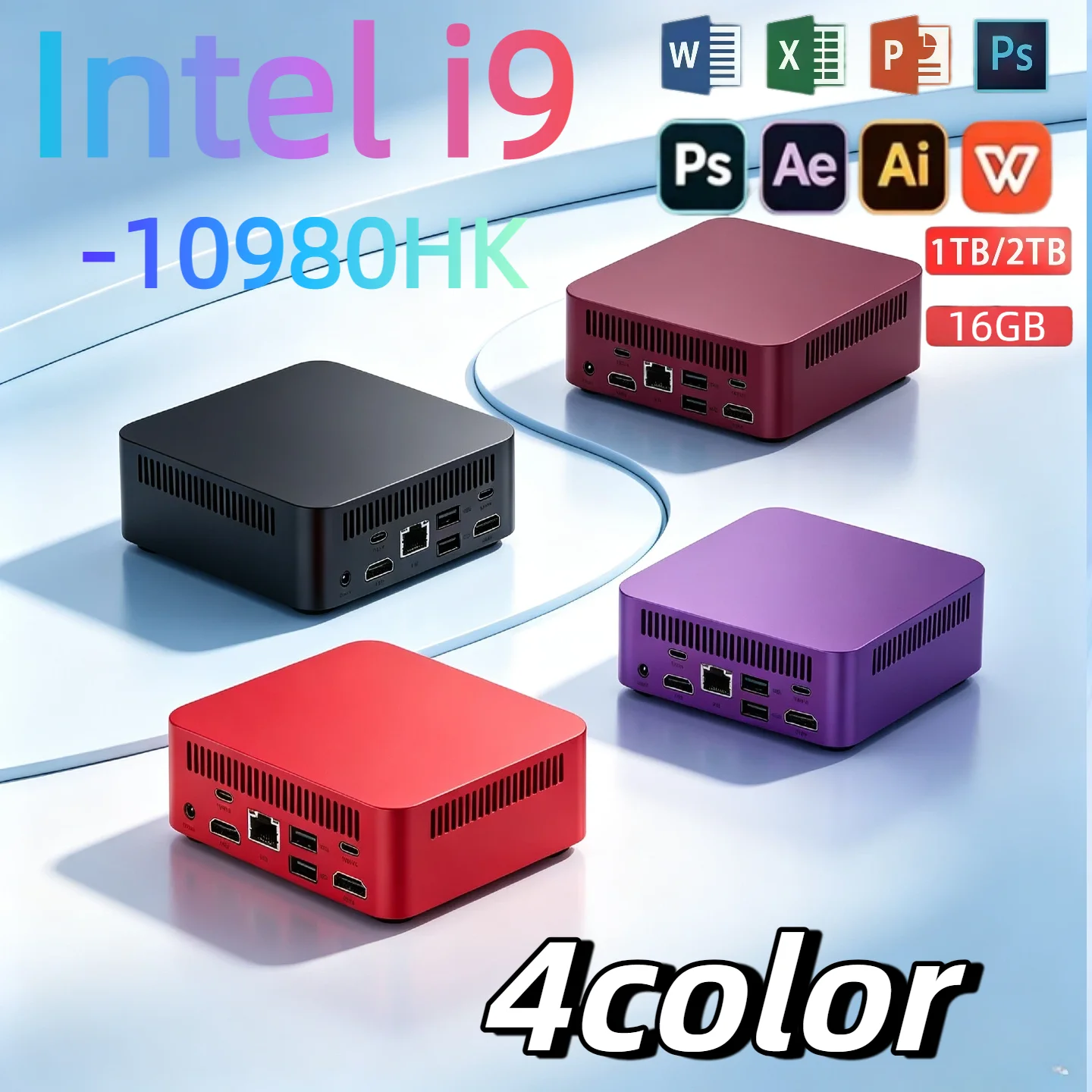 MINI PC  Pro Core i9 10980HK 16GB RAM 1TB 2TB SSD WIFI 6 BT5.2 4K HD Mini Gaming Office Study Pc