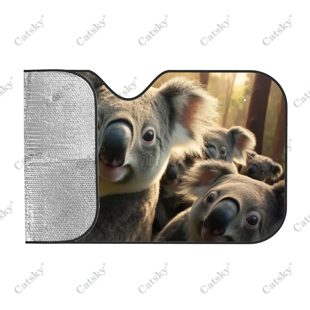 Koala Bear Sitting On Tree Car Windshield Sunshade, Front Auto Car Windshield Sun Shade Blocks Uv Rays Sun Visor Protector