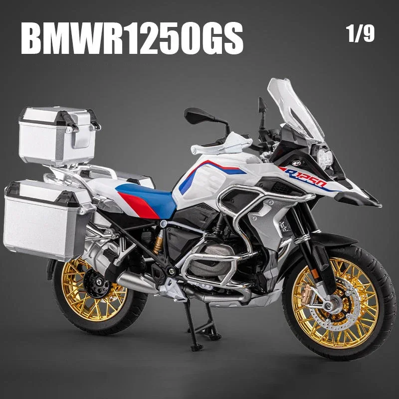 1:9 BMW R1250GS S1000RR ADV Alloy Die Cast Motorcycle Model Toy Vehicle Collection Sound and Light Off Road Autocycle Toys Car