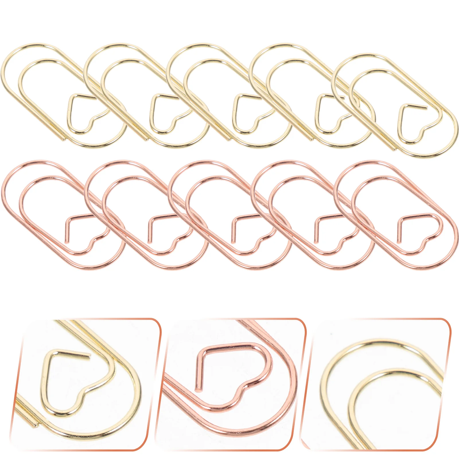 

30 Pcs Metal Heart Modeling Paper Clips Decorative Office Document Clips Essential for Calendars Notebooks Scrapbooks
