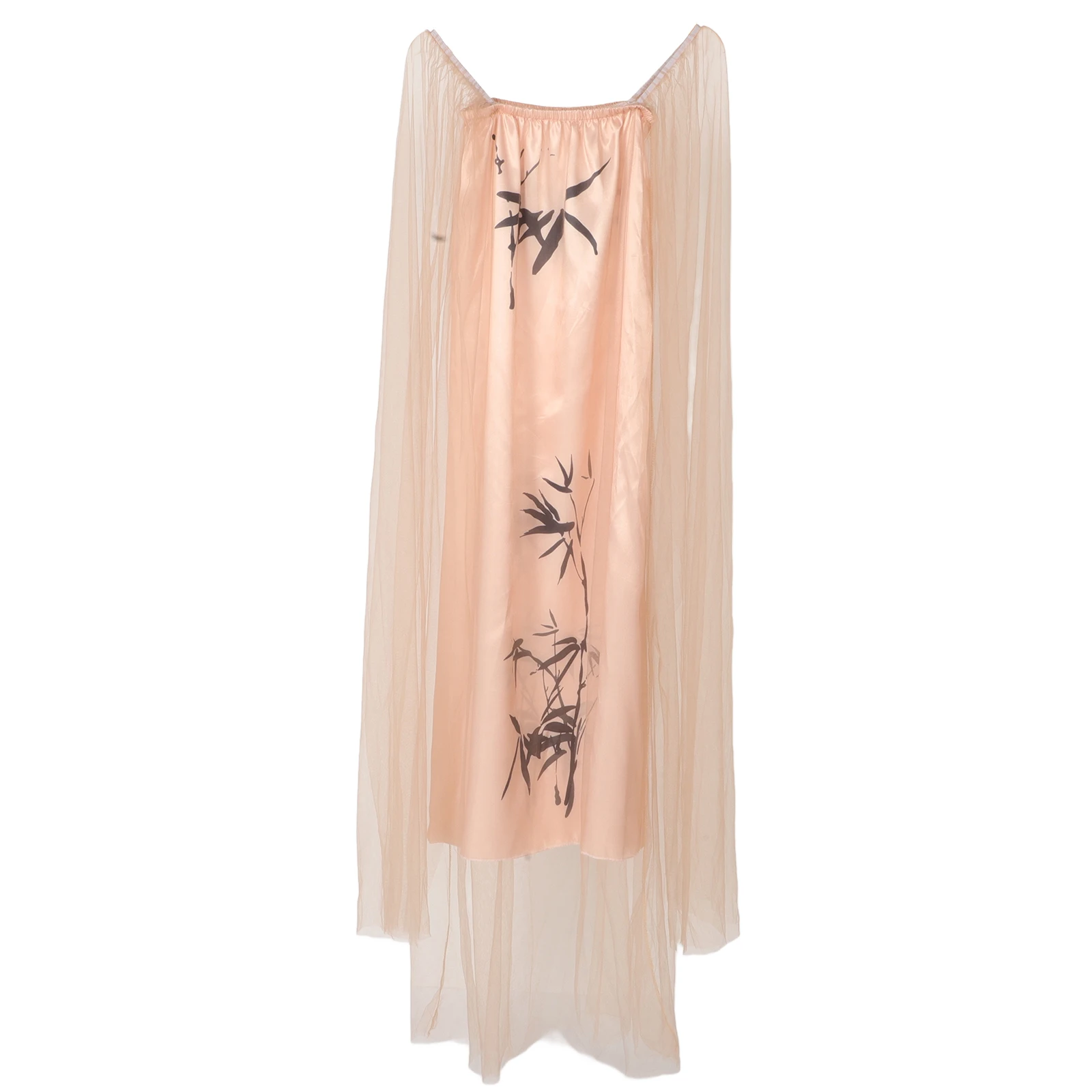 

Maternity Photo Clothing Pregnant Woman Dress for Photoshoot Bamboo Leaf Print Strapless Gown Comfortable Fit Photography