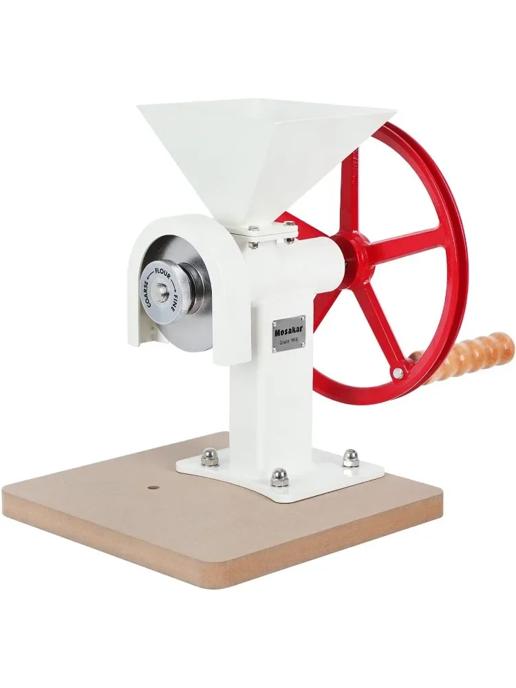 Molino de granos con manivela, molinillo de alimentos manual blanco para granos secos y grasos, molinillo de harina de cocina Manual, molinillo de especias de maíz y trigo