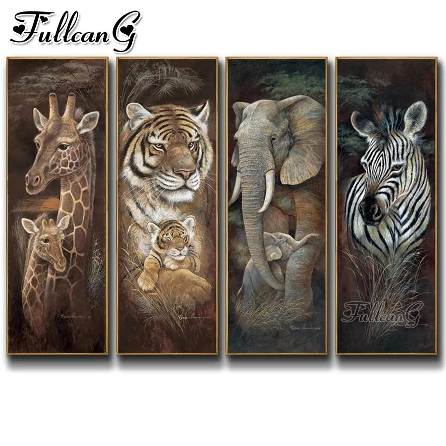 Mosaic Wild Animal diamond painting new arrival Giraffe Tiger Elephant Zebra diy large picture full mosaic embroidery kit AA3739