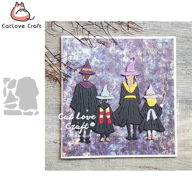 Catlove Halloween Magic Wizards Metal Cutting Dies Scrapbooking Mold Stencil Die Cuts Card Making DIY Craft Embossing New Dies