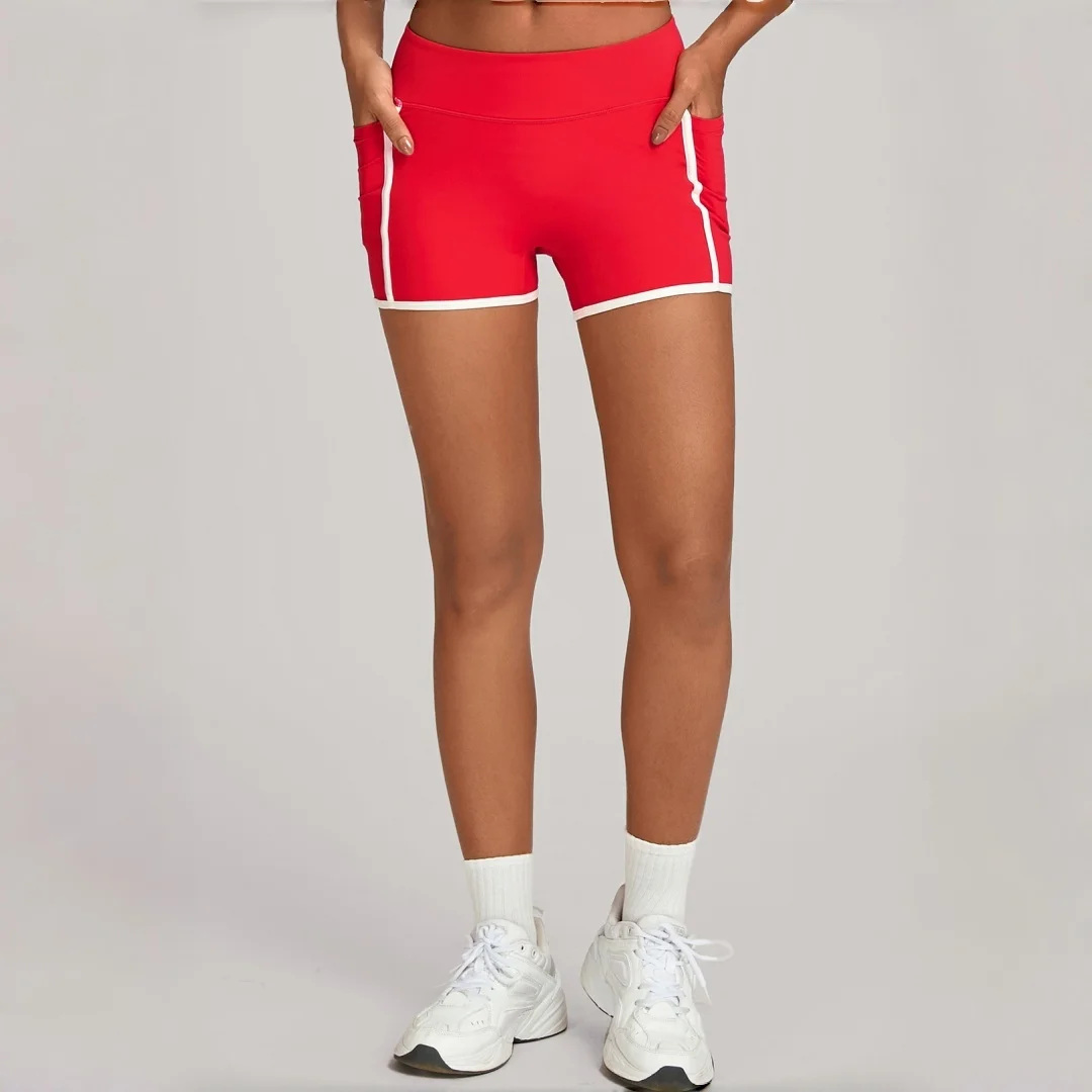 女性用スプライスカラーヨガショーツ-ハイウエスト-ヒップリフティング-速乾性-フィットネスショーツ-ランニング-ワークアウト-カジュアル-ジム-スポーツショーツ