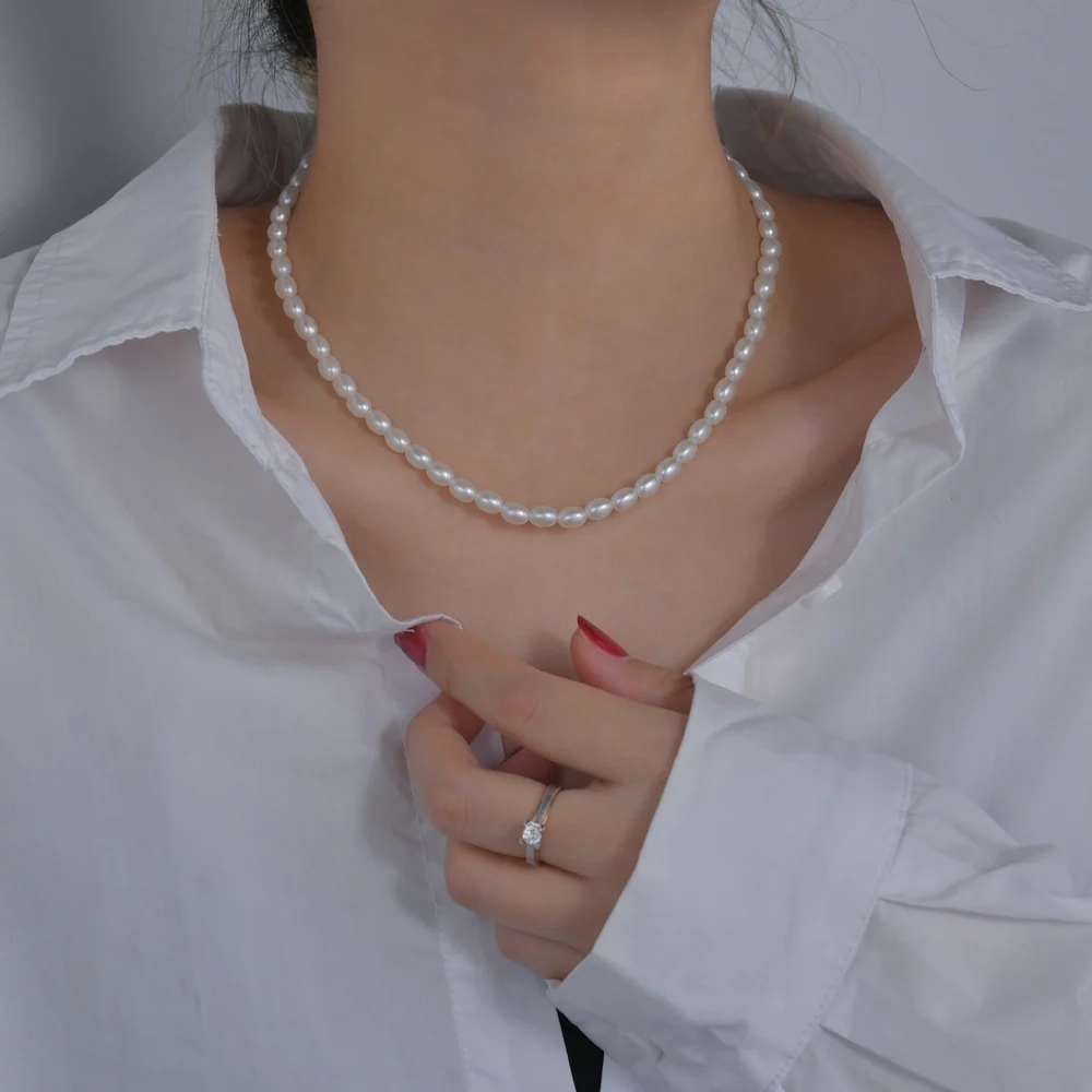 الكلاسيكية تقليد اللؤلؤ مطرز قلادة للنساء ، بسيطة وعصرية ، مزاجه المجوهرات ، اكسسوارات هدية