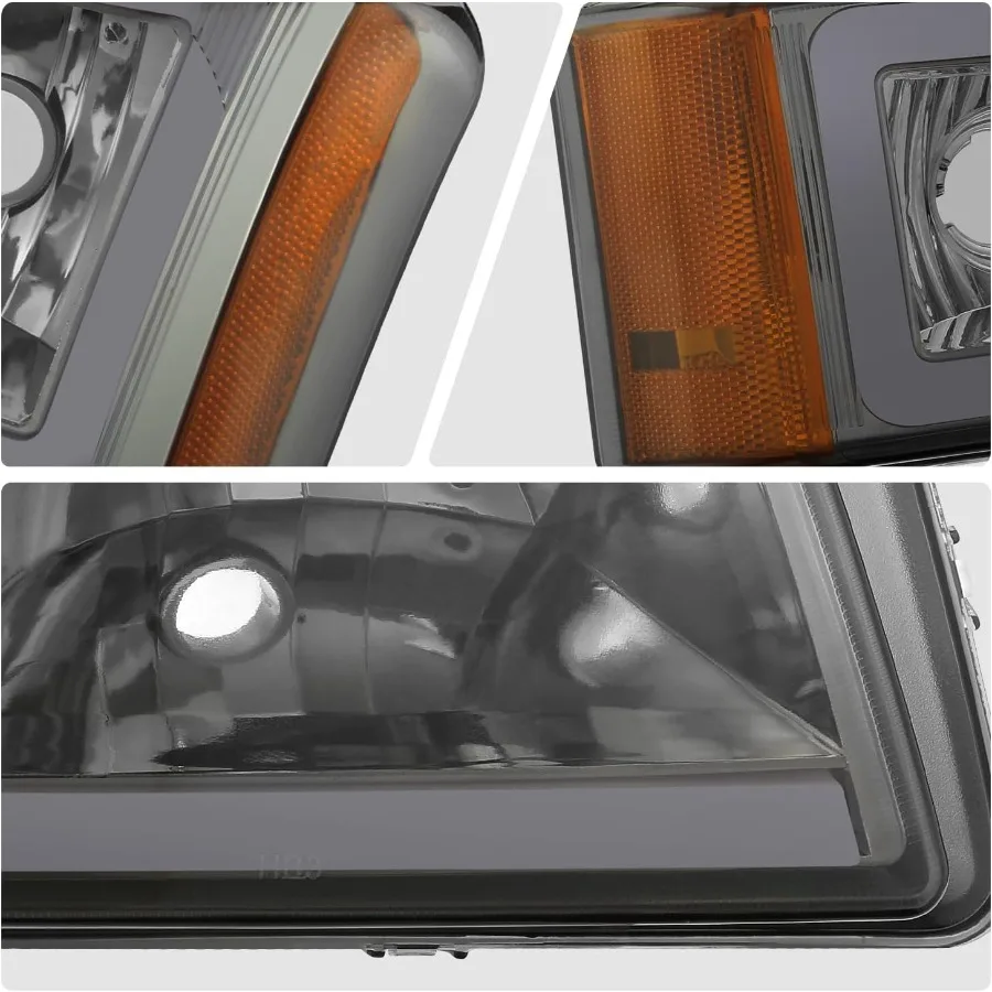 ثلاثية الأبعاد LED DRL العلوي الوفير مجموعة مصابيح ل 0306 سيلفرادو 15003500 1500HD 2500HD و Avalanche 1500 2500 كروم المدخن العنبر فيني #6