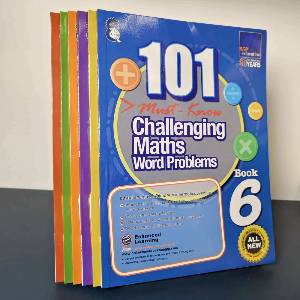 2 book Singapore 101 Mathematics Essential Application Problems For Primary School Students 1-6 In Englsh Book