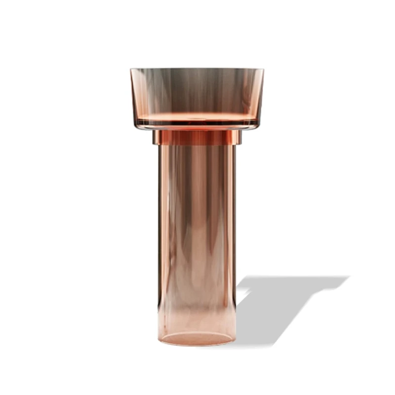 Solid surface semi-base acrylic wash basin fluorescent wine full translucent pink orange transparent bathroom