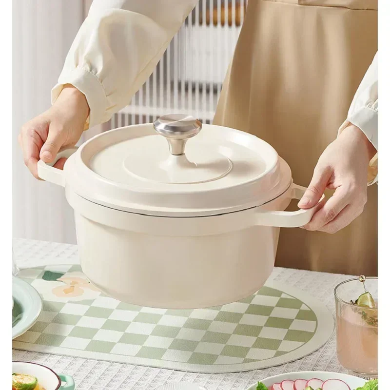 Ceramic Enamel Stock Pot With Lid Non-stick Saucepan Casserole Nonstick Toxin Free Gather Energy Heat Preservation Gas Induction