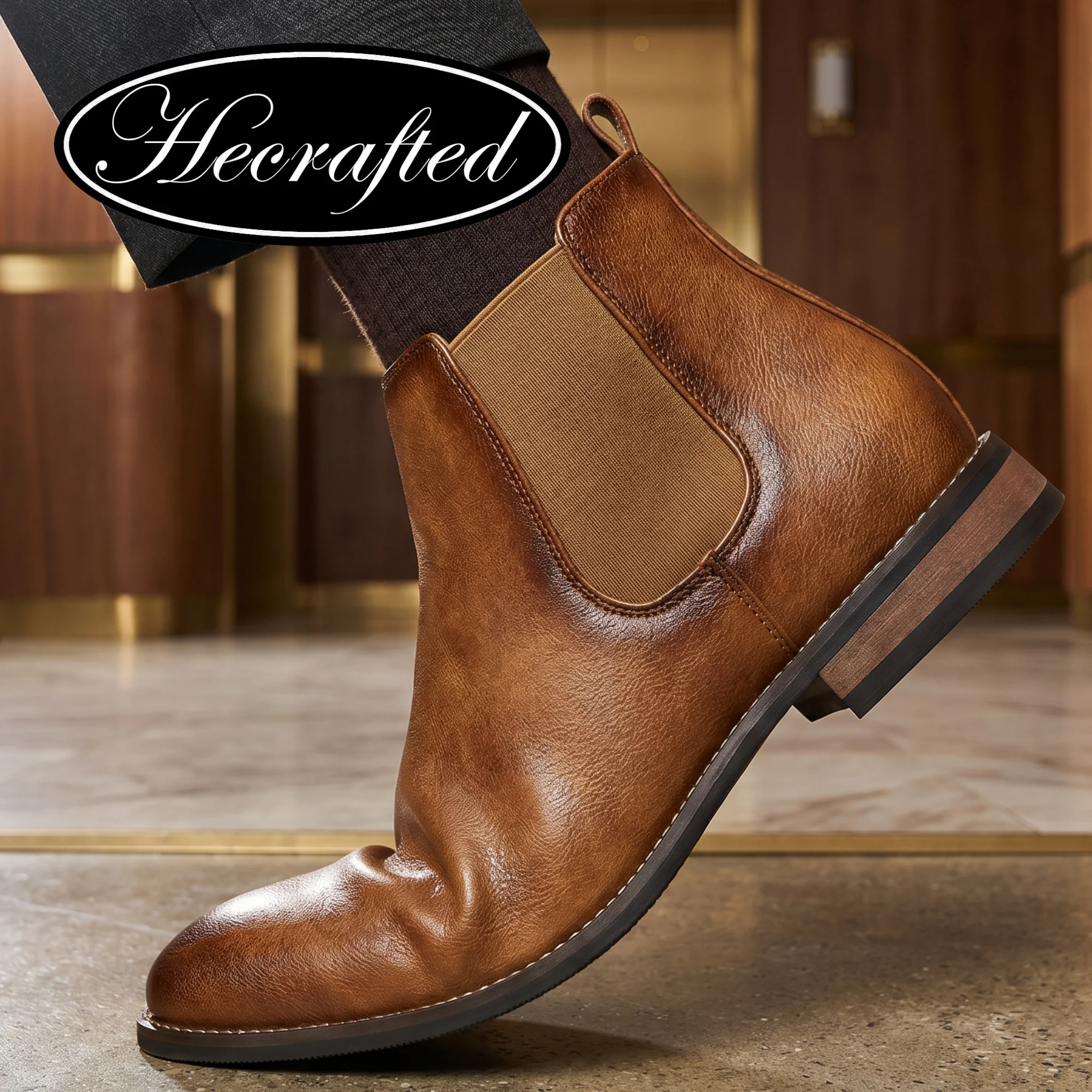 Chelsea Boots Herren Mode Bequeme Lässige Retro 2026 Marken-Chelsea-Stiefel # KD216