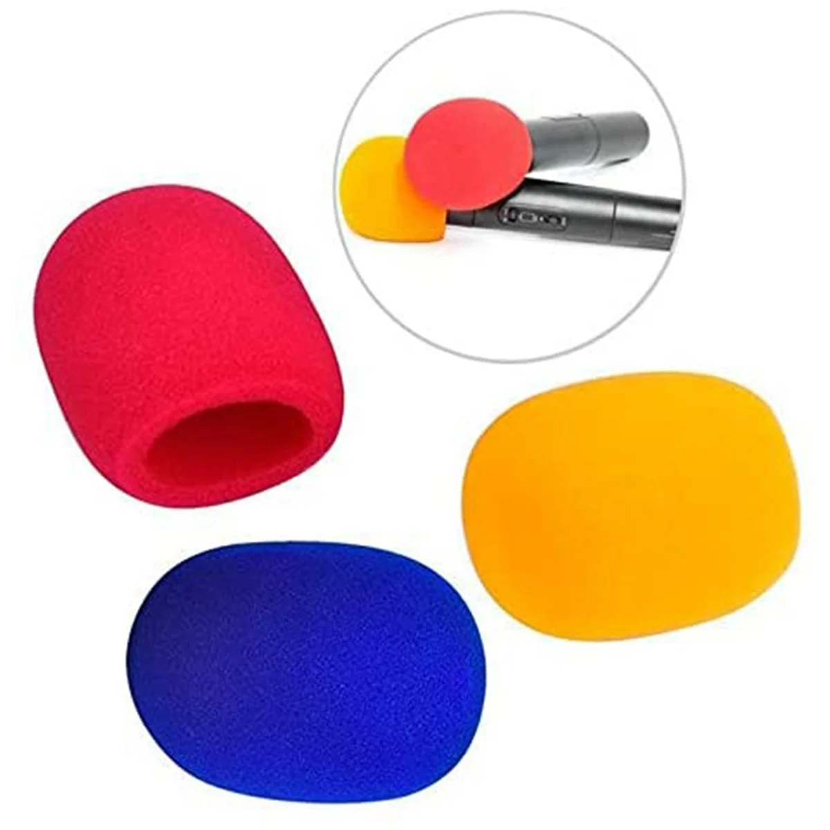 A72Z 25 Pcs Solid Color Non-Disposable Microphone Dust Cover Thickened Microphone Cover Microphone Blowout Cover for KTV