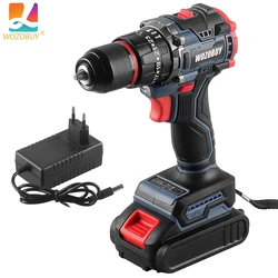 WOZOBUY Electric Drill 16.8V 21V Cordless Drill Electric Screwdriver Mini Wireless Power Driver DC Lithium-Ion Battery