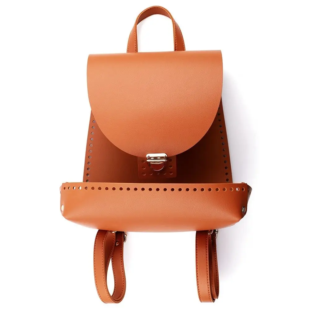 Couro do plutônio diy tecido mochila conjunto artesanal diy bolsa de couro alça ajustável saco de crochê kit uso viagem