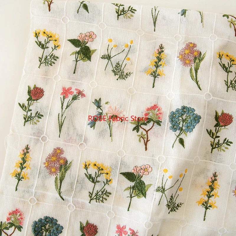 

High Quality Floral and plant pattern embroidery Fabric for Material DIY Handmade Clothes Accessories, dress, costumes design