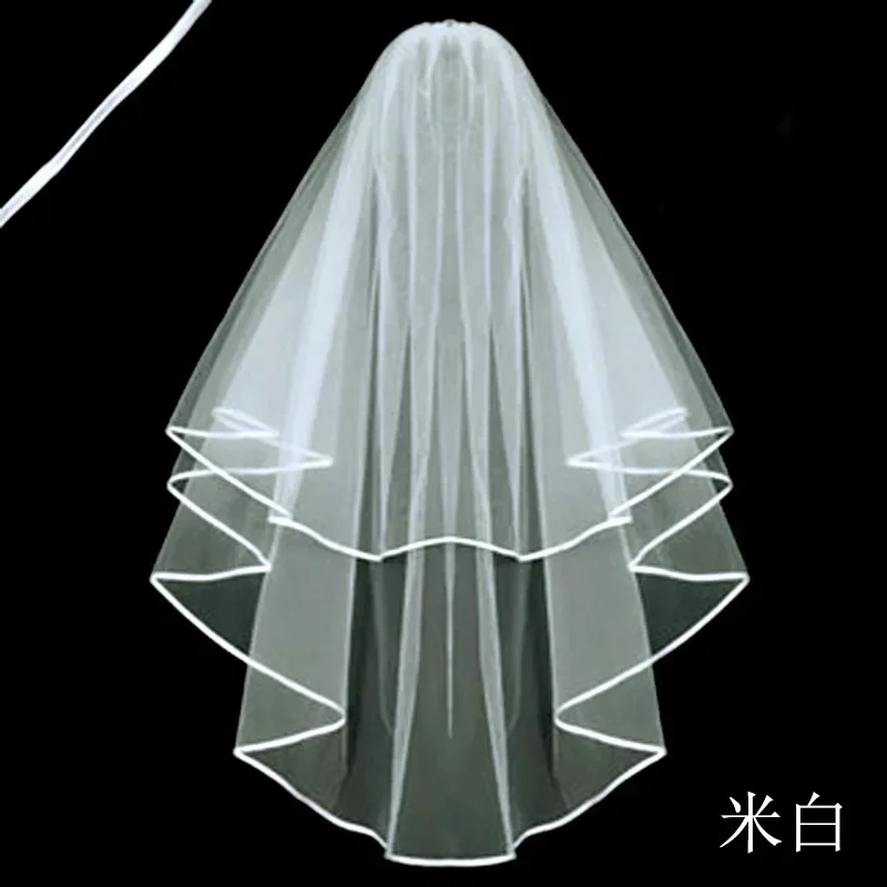 Two Layers Tulle Short Bridal Veils Hot Sale Cheap Wedding Accessory For wedding Dresses Net