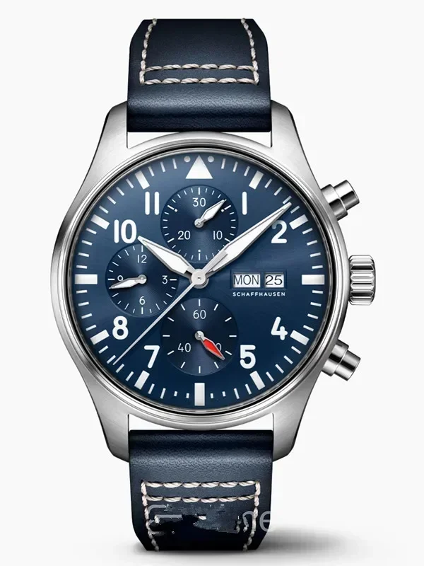 Reloj mecánico automático de alta calidad para hombre Big Pilots Le Petit Prince reloj deportivo de cuero marrón azul 43mm