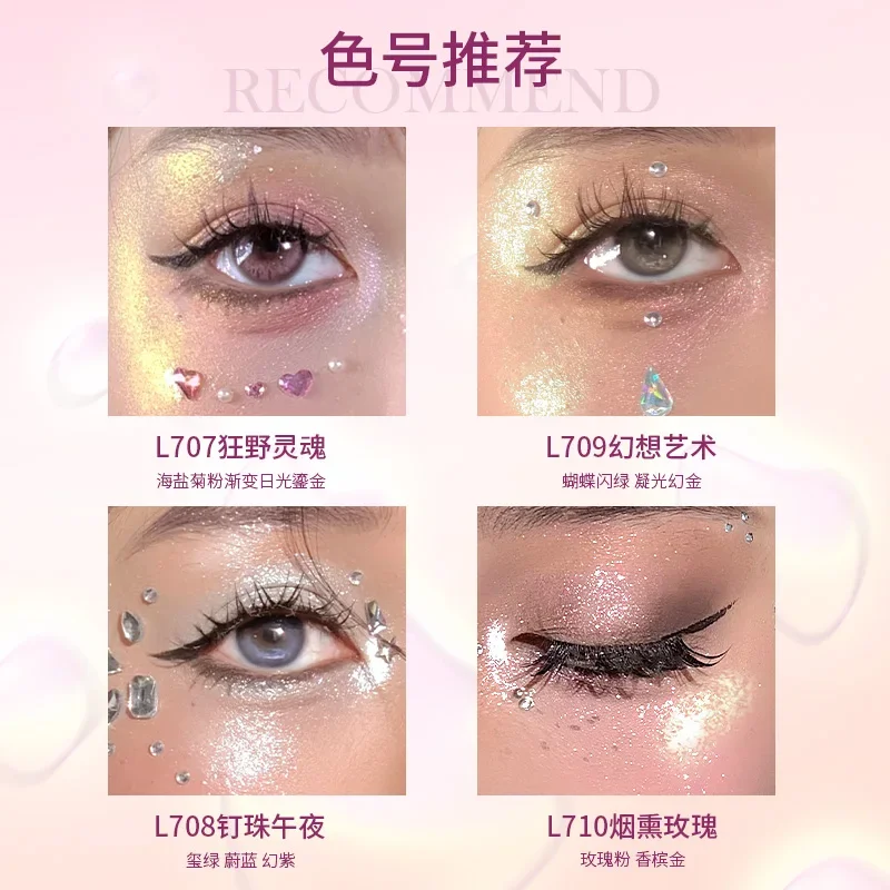 Chameleon High Pigment Glitter Poeder Verheldert Highlighter Oogschaduw Hoogglanzend Gezicht Illuminator Palette Narutal Glow Finish