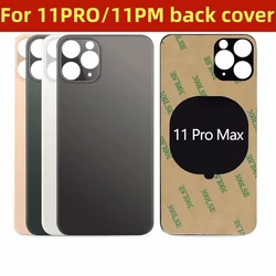 For iPhone 11 Pro Max Back Glass Cover Panel Battery Cover Replacement Parts New With logo Housing Big Hole Camera Rear Glass