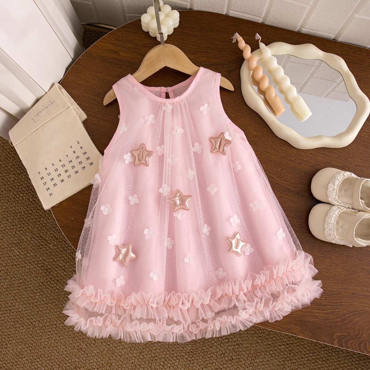 Summer New Star Chiffon Baby Girl Dress Birthday Party Children'S Clothing (9 Months -4 Years Old)