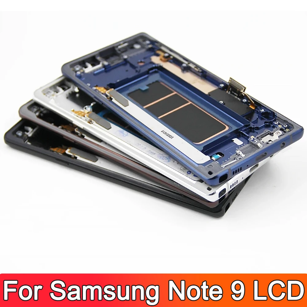 New OLED Note 9 Screen For Samsung Galaxy Note 9 LCD Display N960F N9600 Touch Screen Replacement Digitizer Assembly with Frame