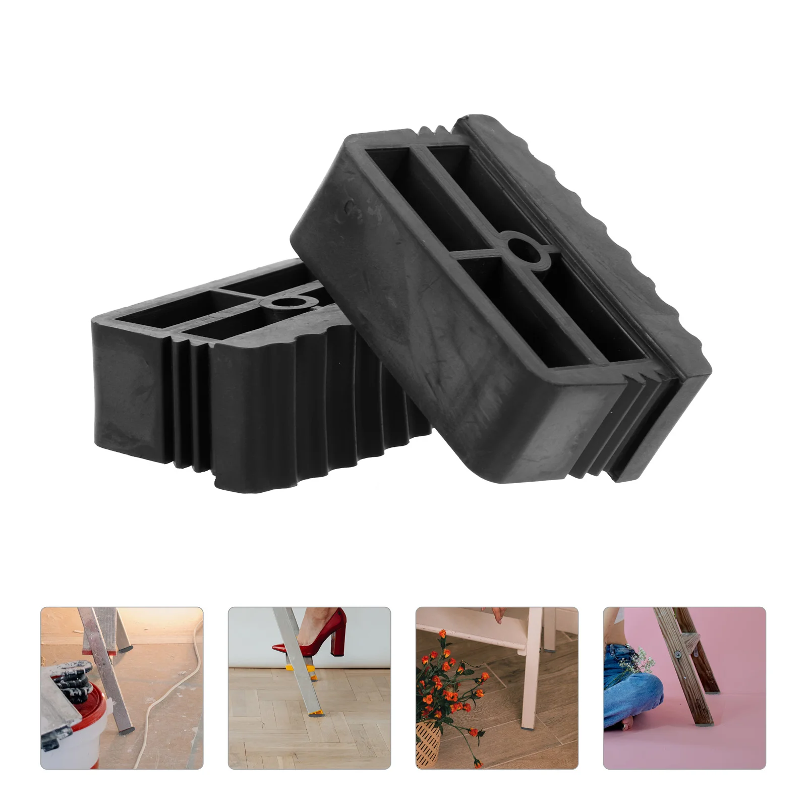 2 Pcs Ladder Foot Plug Retractable Stairs Pads Folding Feet Mat Rubber Protective Covers Foldable