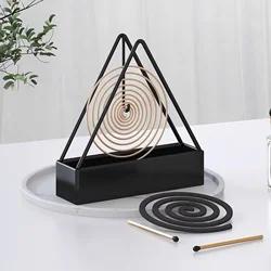 1pc Mosquito Incense Holder Iron Sandalwood Rack Holder Incense Plate Holder Mosquito Incense Stove Plate Incense Triangle Holde