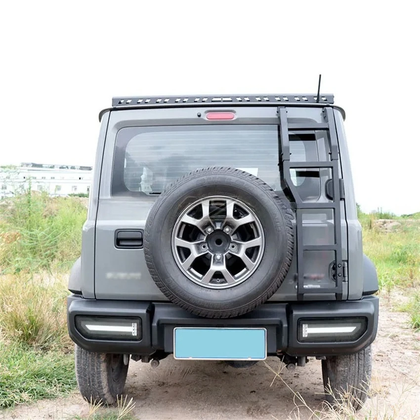 Car Rear Door Tailgate Ladder Tail Gate Climbing Ladder Aluminum Alloy Tail Door Ladder Accessories for Suzuki Jimny JB64 JB74