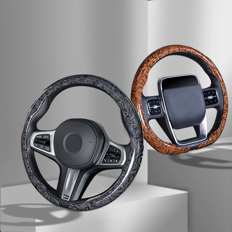 Antypoślizgowa osłona kierownicy samochodu z drewna 38 cm 15 cali do Mercedes-Benz BMW Audi Toyota JEEP Hyundai Mazda Ford Lexus itp.