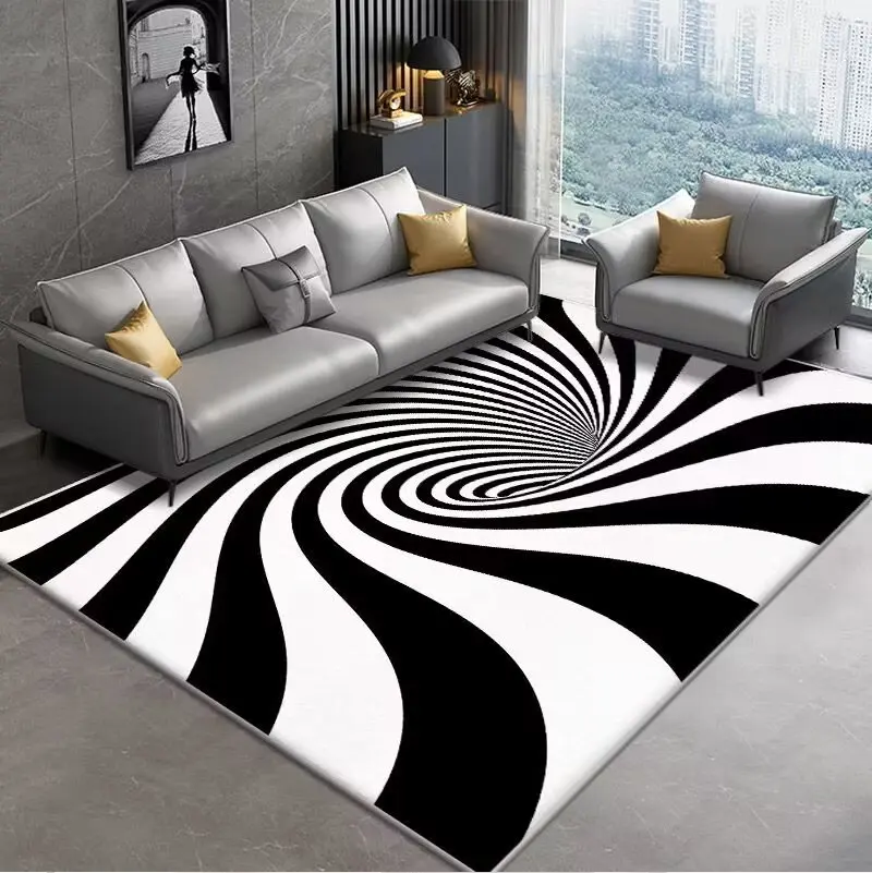 

Stereoscopic Vision Square Living Room 3D Large size Carpet Illusion Trap Pattern Home Bedroom Tea Table Floor Mat