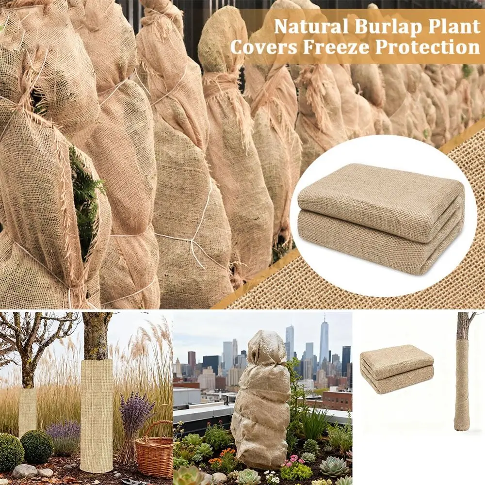 Anti-freezing Frost Protection Covers Natural Jute Burlap Keeping Warm Plant Protection Cover Against Cold Breathable