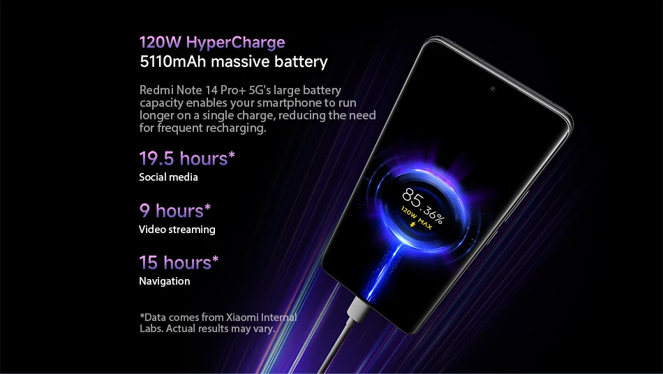 Smartphone Xiaomi Redmi Note 14 Pro Plus 5G Global version 120W HyperCharge AMOLED display 200MP AI camera Snapdragon® 7s Gen 3
