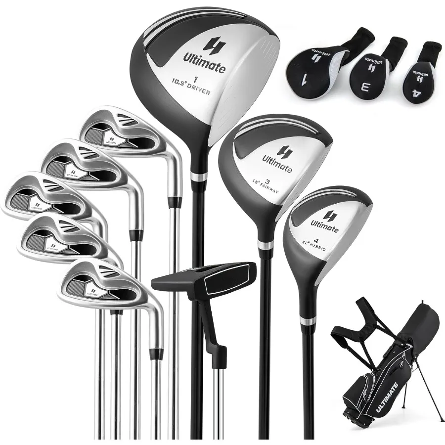 

9/10/12 шт. мужские полные клюшки для гольфа с драйвером 460CC Fairway Wood и гибридными утюгами, портативная обычная клюшка для гольфа