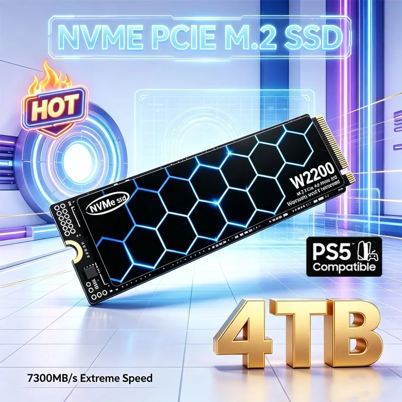 New W2200 M.2 NVMe SSD PCIe Gen4 High Performance Internal Drive 500GB 1TB 2TB 4TB Storage Upgrade For PS5 Desktop Laptop
