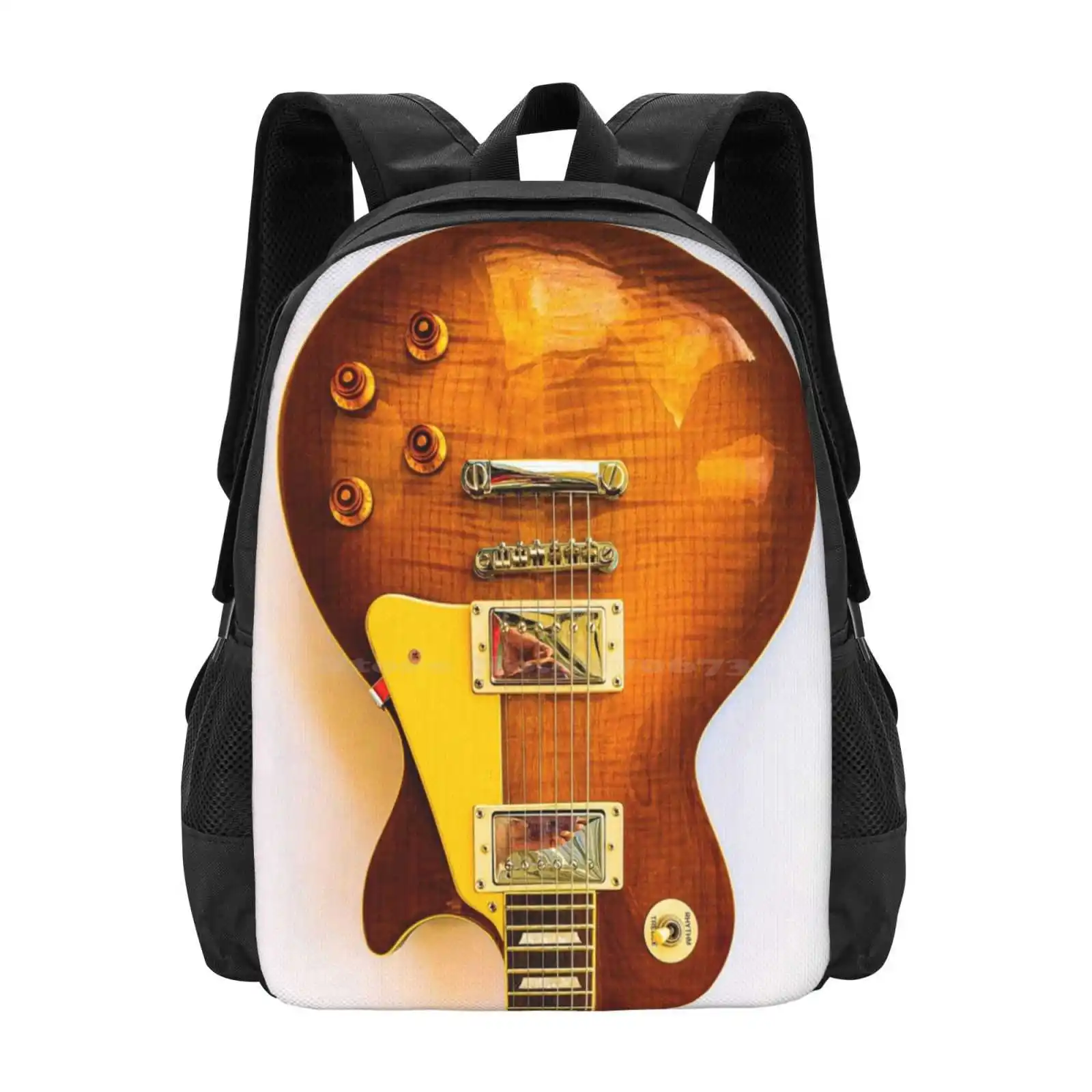 Electric Guitar Backpacks For School Teenagers Girls Travel Bags Show Star Sounds Wood Music Instrument Song Pop Art Electric